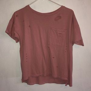 ONLY distressed pink t-shirt